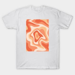 Retro Wavy Line, Swirl Design T-Shirt